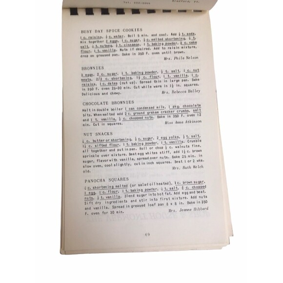 Vintage CRACKER BARREL COOKBOOK First Congregational Church NEWBURY Vermont - Picture 8 of 14